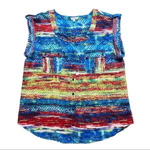 Antilia Femme Graffiti Collared Button Down Shirt